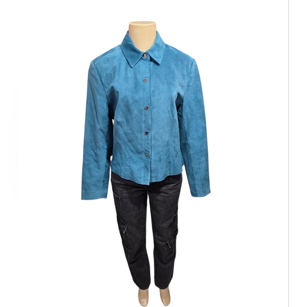 SienastudioTeal‎ Suede Leather Women's Jacket Size 6